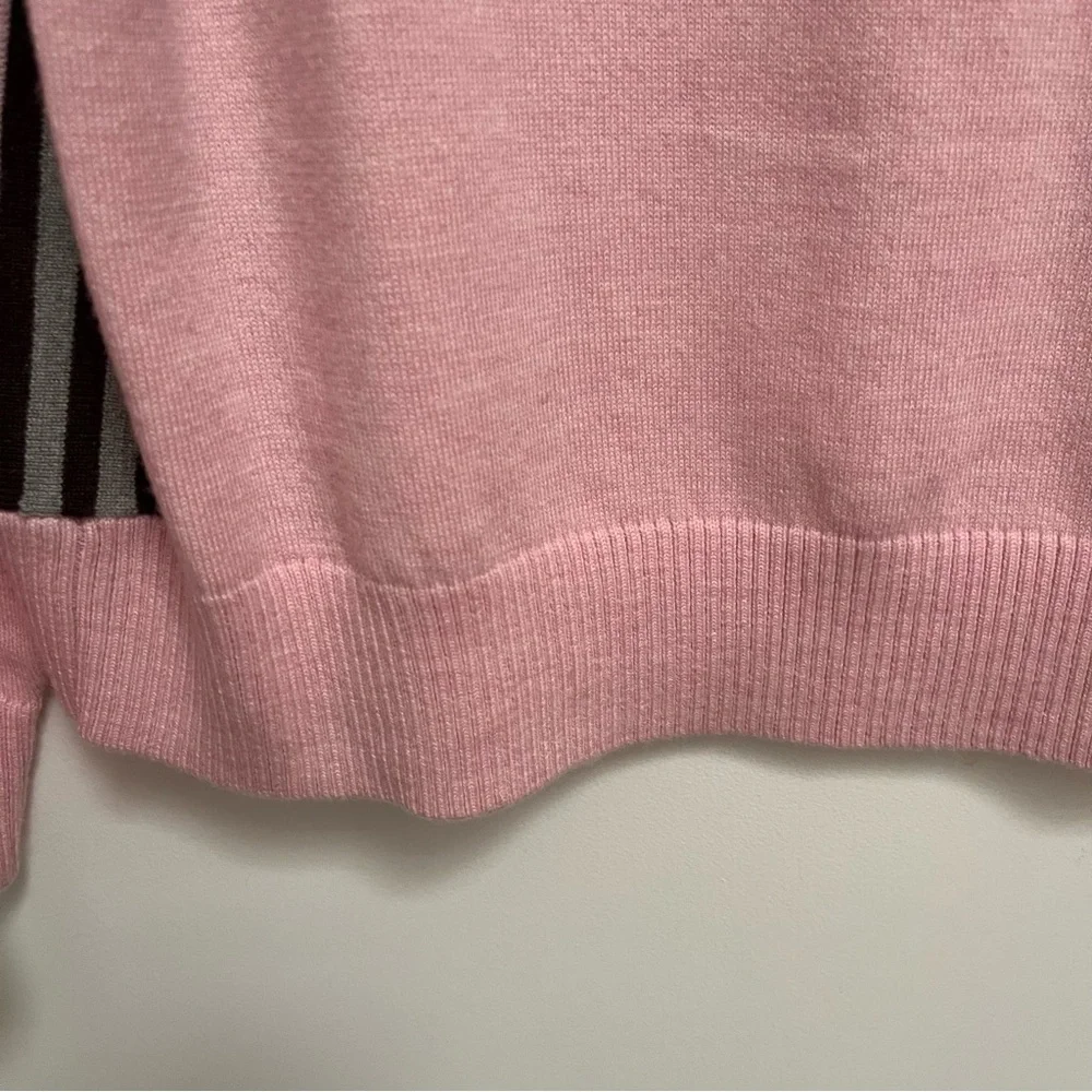 Talbott Men's Zip-Up Sweater in Soft Pink Sz L